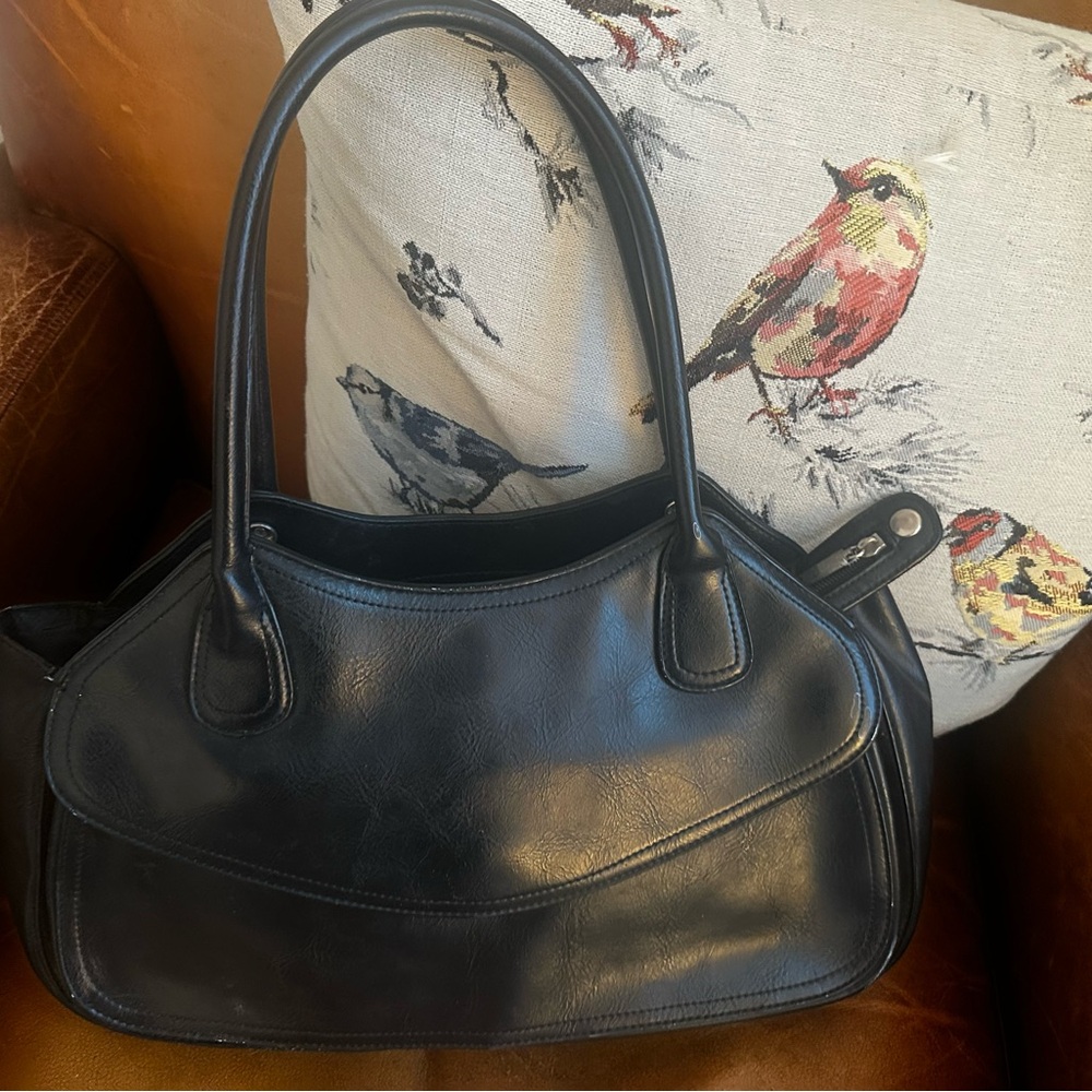 Chic Black Leather Satchel